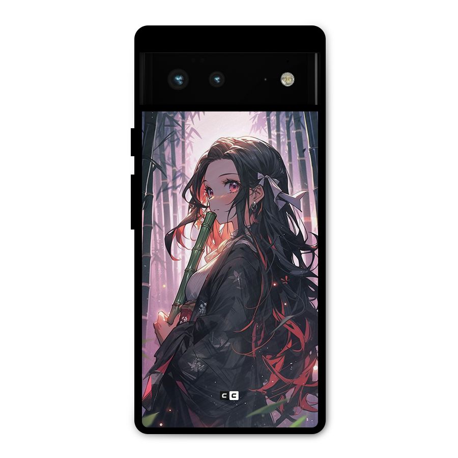 Cute Nezuko Metal Back Case for Google Pixel 6