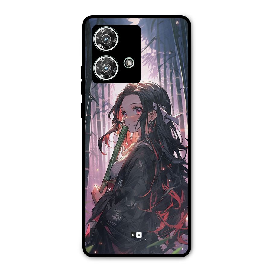Cute Nezuko Metal Back Case for Motorola Edge 40 Neo