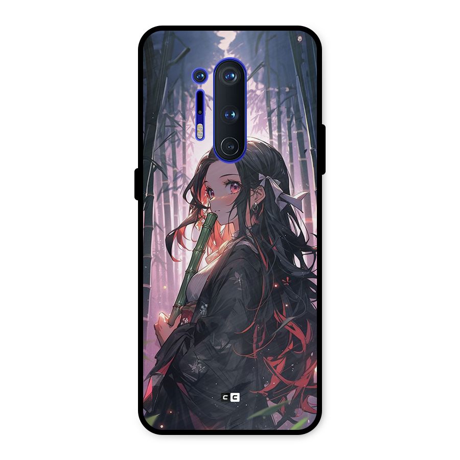 Cute Nezuko Metal Back Case for OnePlus 8 Pro