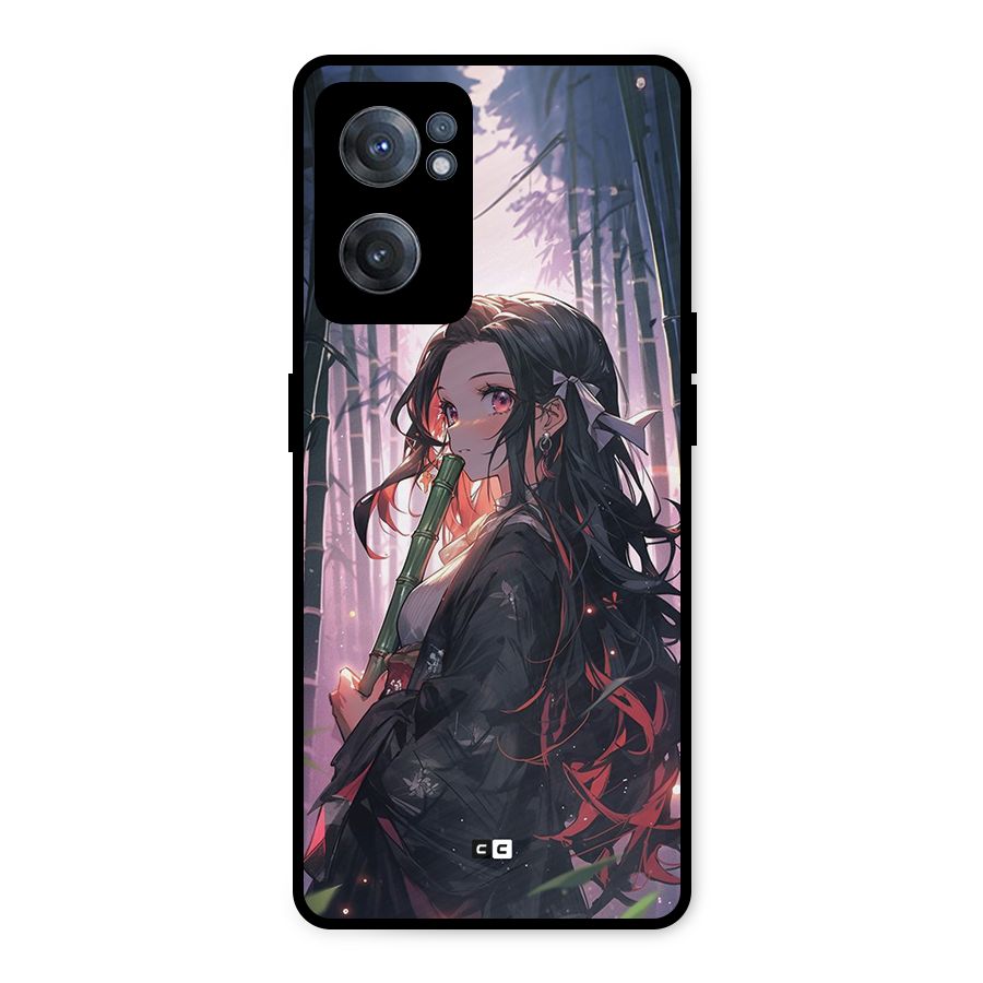 Cute Nezuko Metal Back Case for OnePlus Nord CE 2 5G