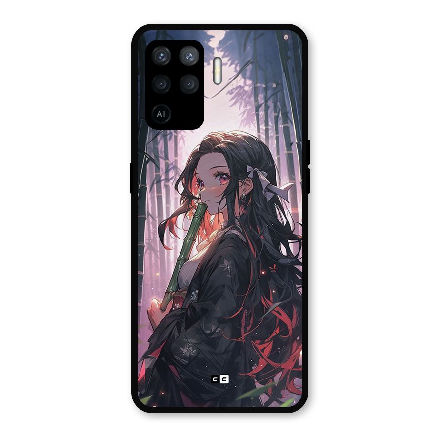 Cute Nezuko Metal Back Case for Oppo F19 Pro