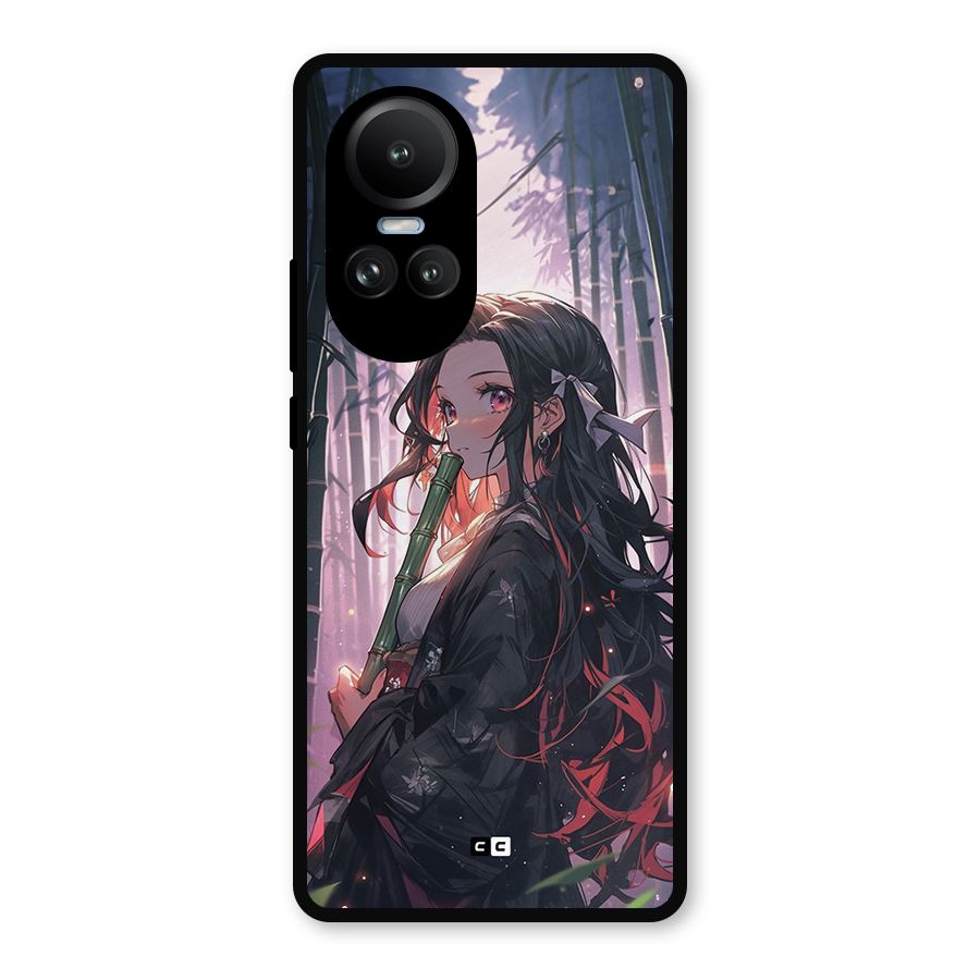 Cute Nezuko Metal Back Case for Oppo Reno10