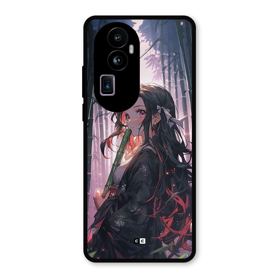 Cute Nezuko Metal Back Case for Oppo Reno10 Pro Plus