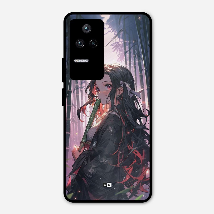 Cute Nezuko Metal Back Case for Poco F4 5G