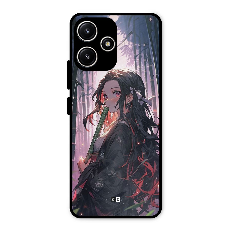 Cute Nezuko Metal Back Case for Poco M6 Pro