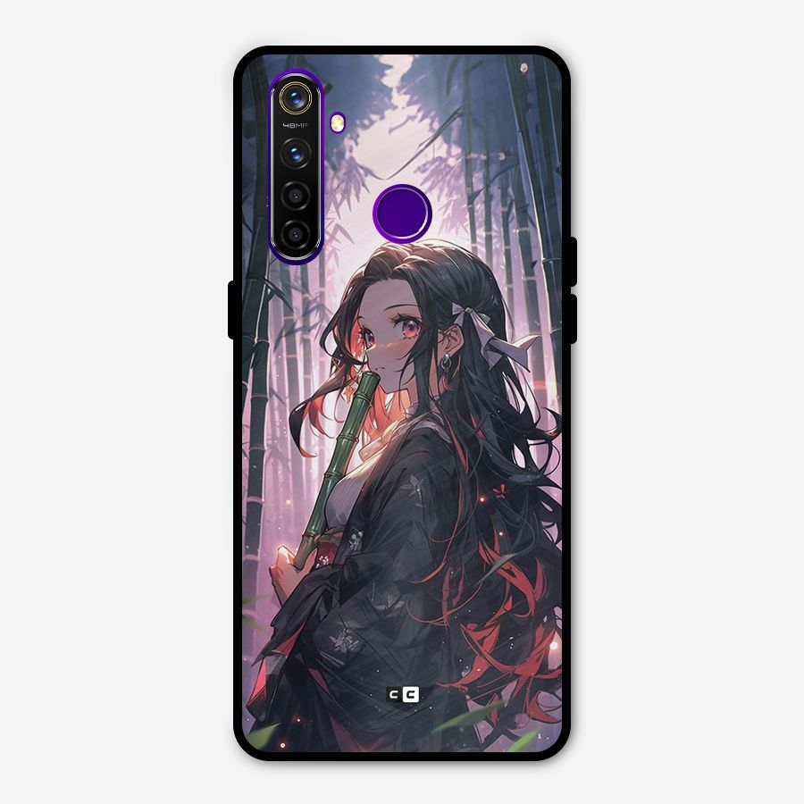 Cute Nezuko Metal Back Case for Realme 5 Pro