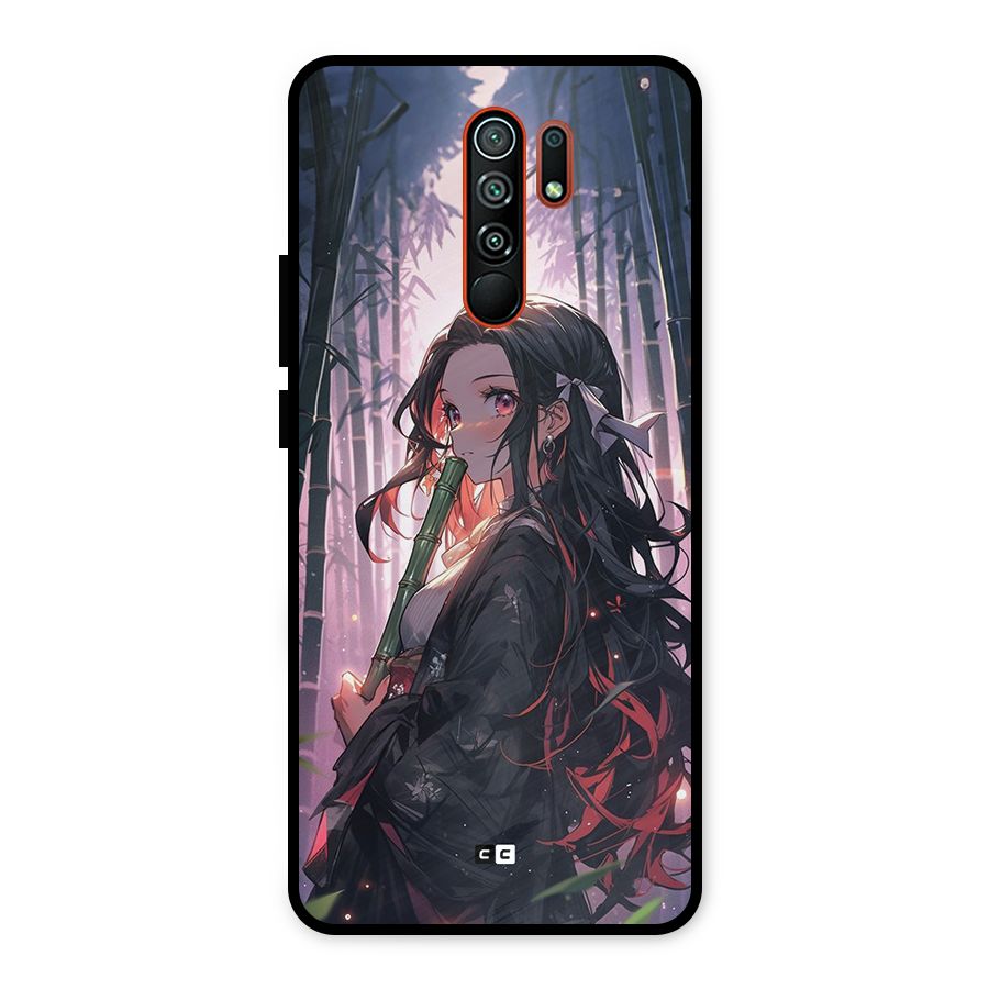 Cute Nezuko Metal Back Case for Redmi 9 Prime