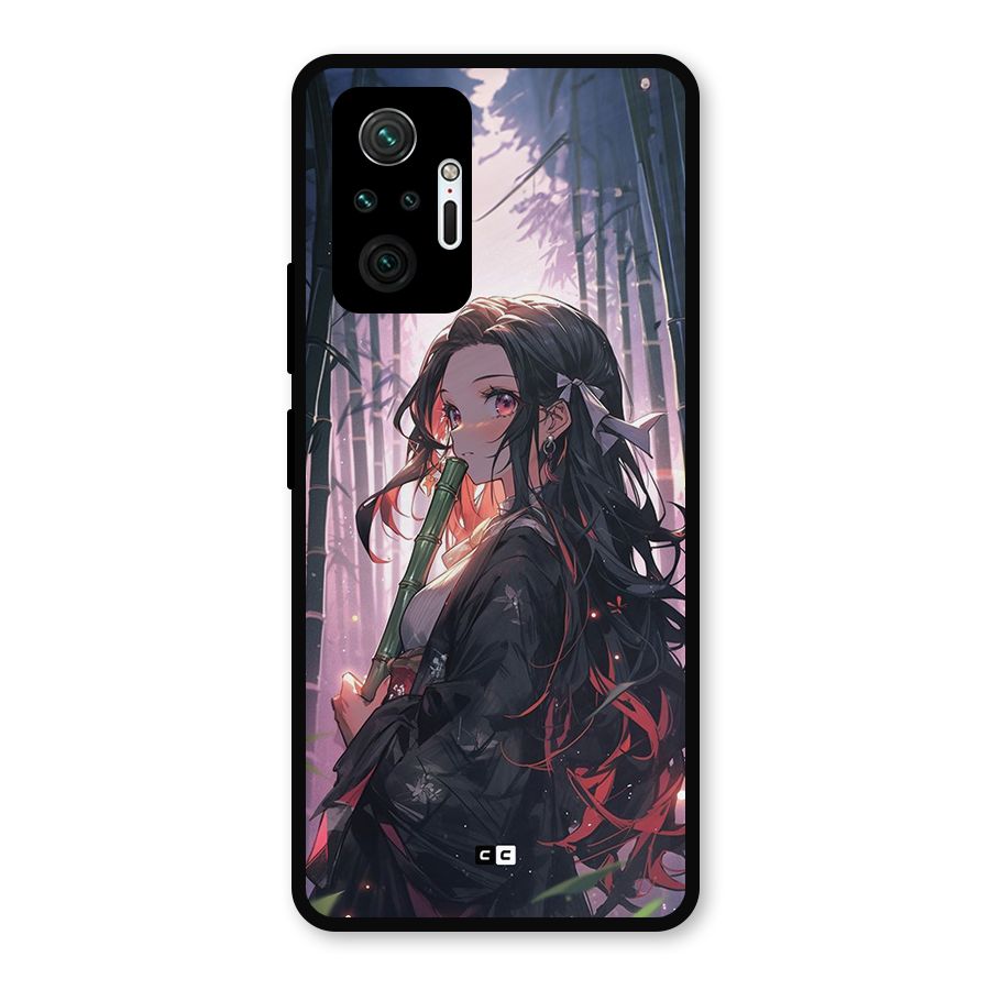 Cute Nezuko Metal Back Case for Redmi Note 10 Pro