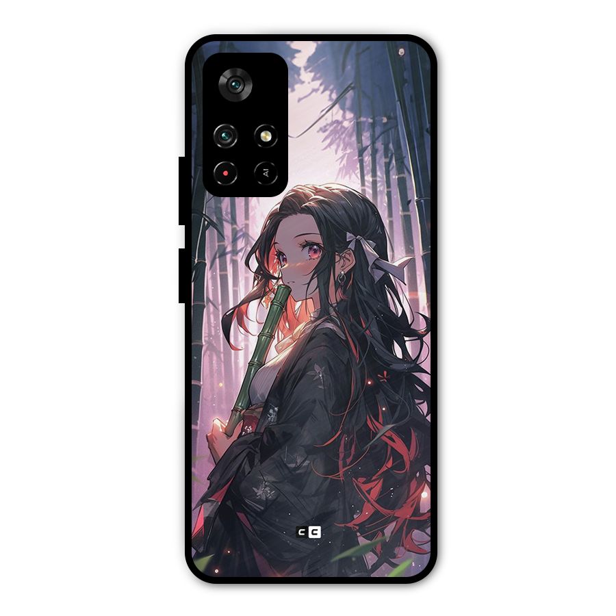 Cute Nezuko Metal Back Case for Redmi Note 11T 5G