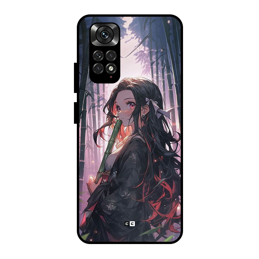 Cute Nezuko Metal Back Case for Redmi Note 11 Pro