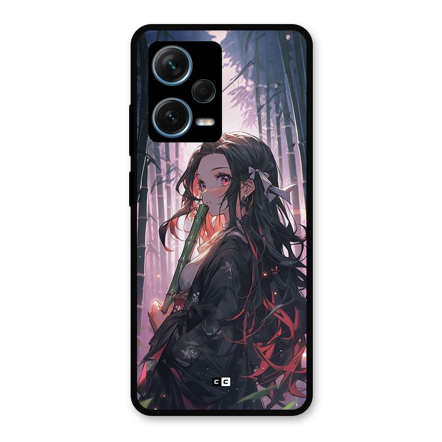 Cute Nezuko Metal Back Case for Redmi Note 12 Pro Plus 5G