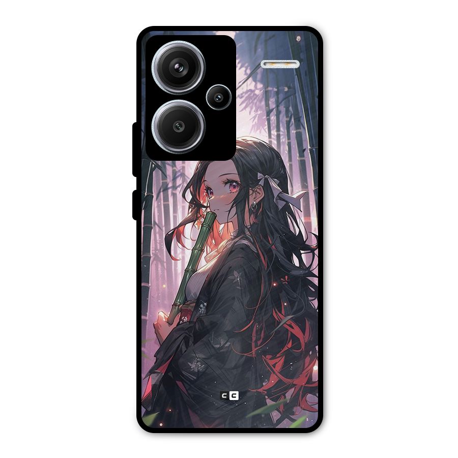Cute Nezuko Metal Back Case for Redmi Note 13 Pro Plus