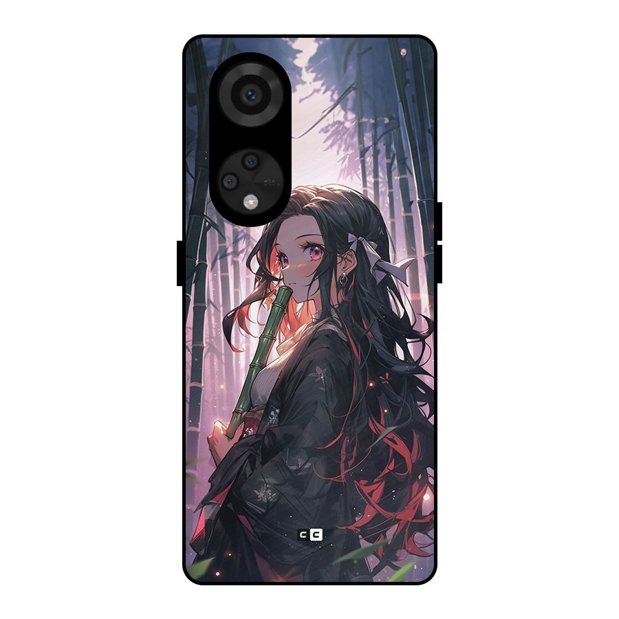 Cute Nezuko Metal Back Case for Reno8 T 5G