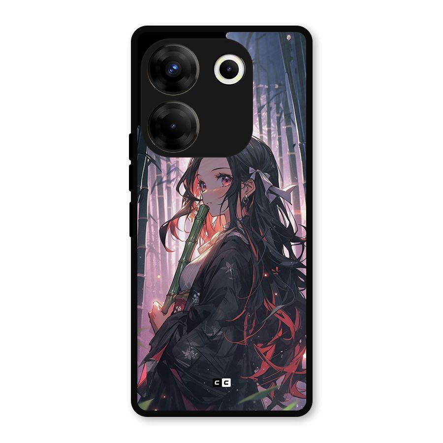 Cute Nezuko Metal Back Case for Tecno Camon 20 Pro