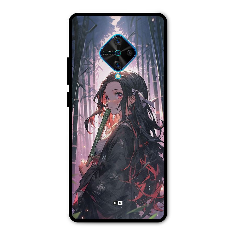 Cute Nezuko Metal Back Case for Vivo S1 Pro