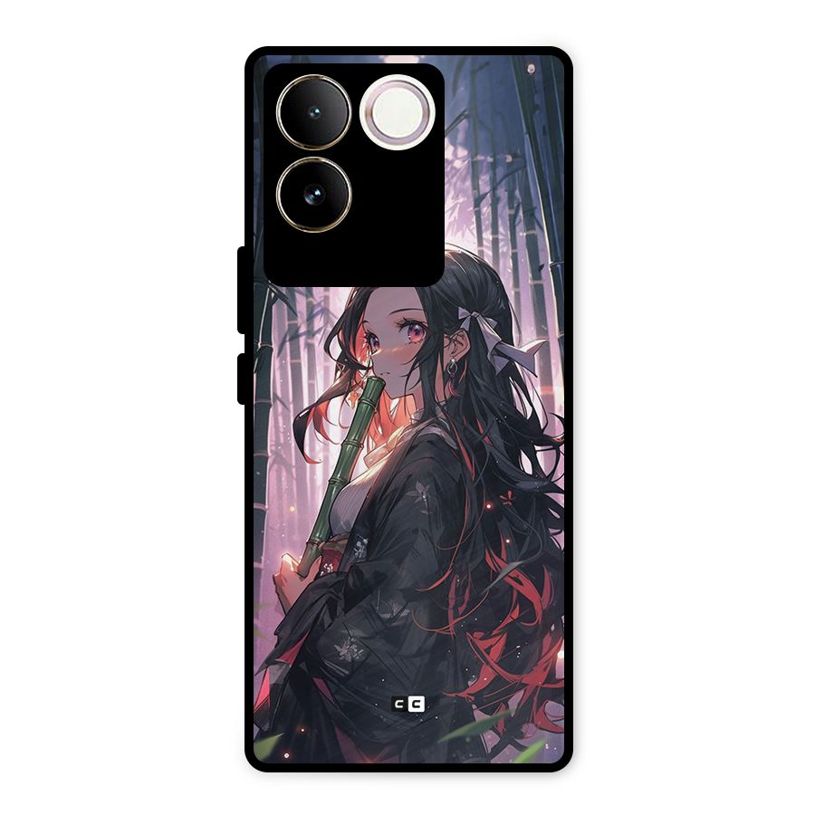 Cute Nezuko Metal Back Case for Vivo T2 Pro