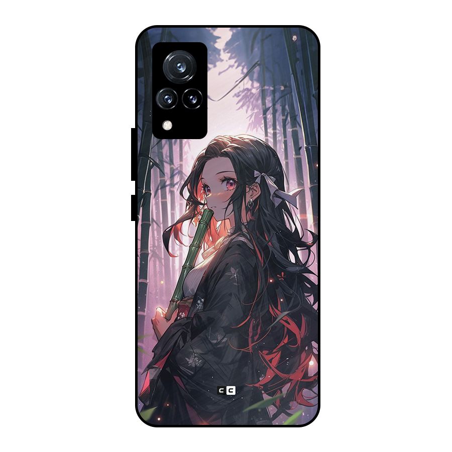 Cute Nezuko Metal Back Case for Vivo V21 5G