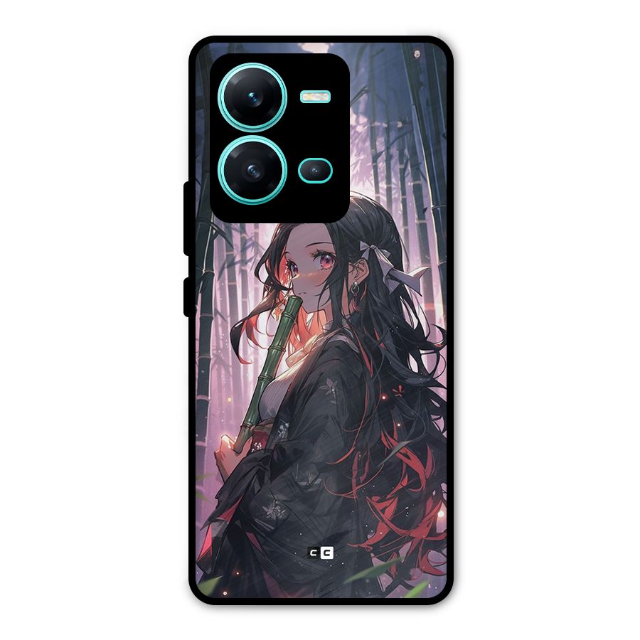 Cute Nezuko Metal Back Case for Vivo V25