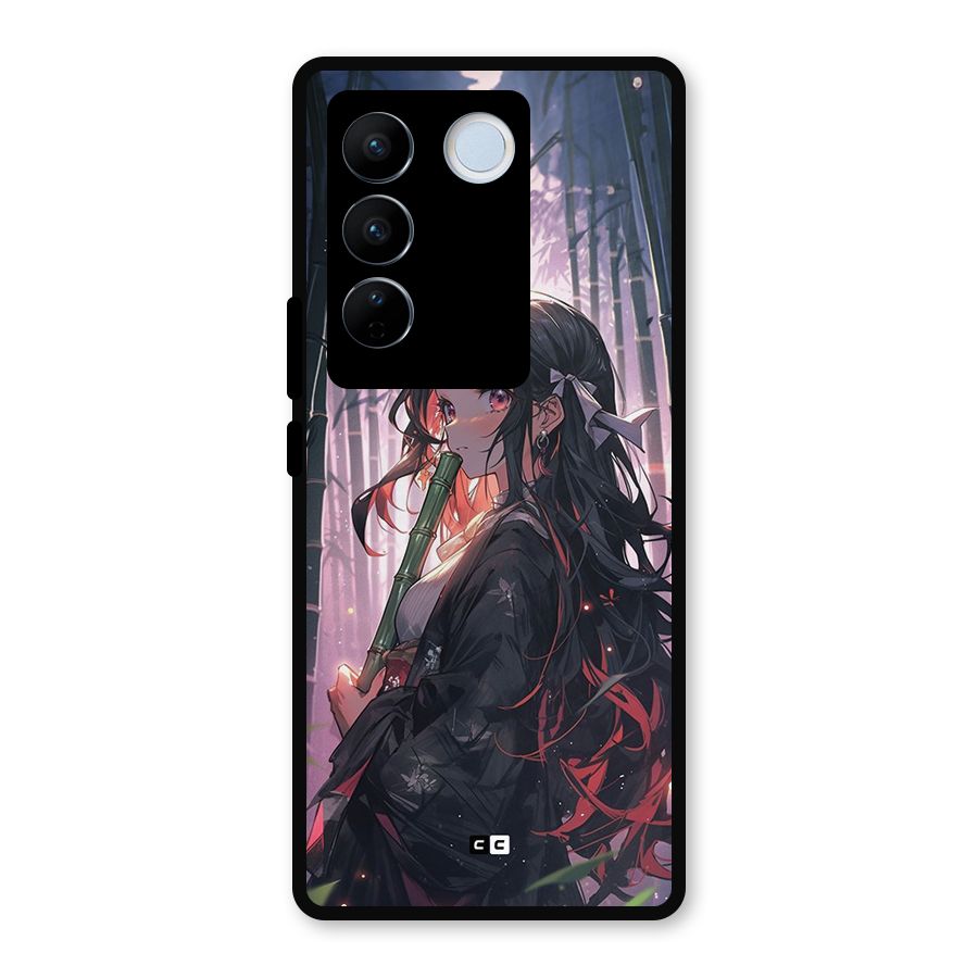 Cute Nezuko Metal Back Case for Vivo V27
