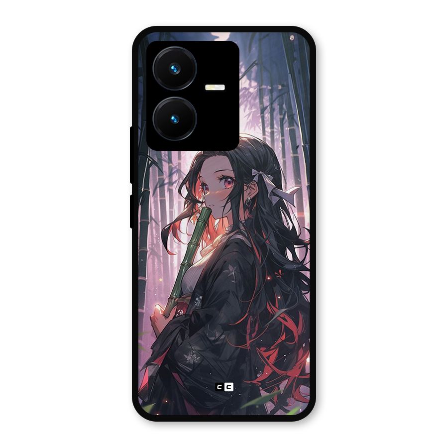 Cute Nezuko Metal Back Case for Vivo Y22