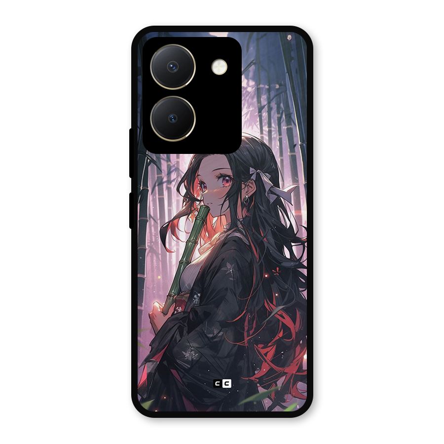 Cute Nezuko Metal Back Case for Vivo Y36