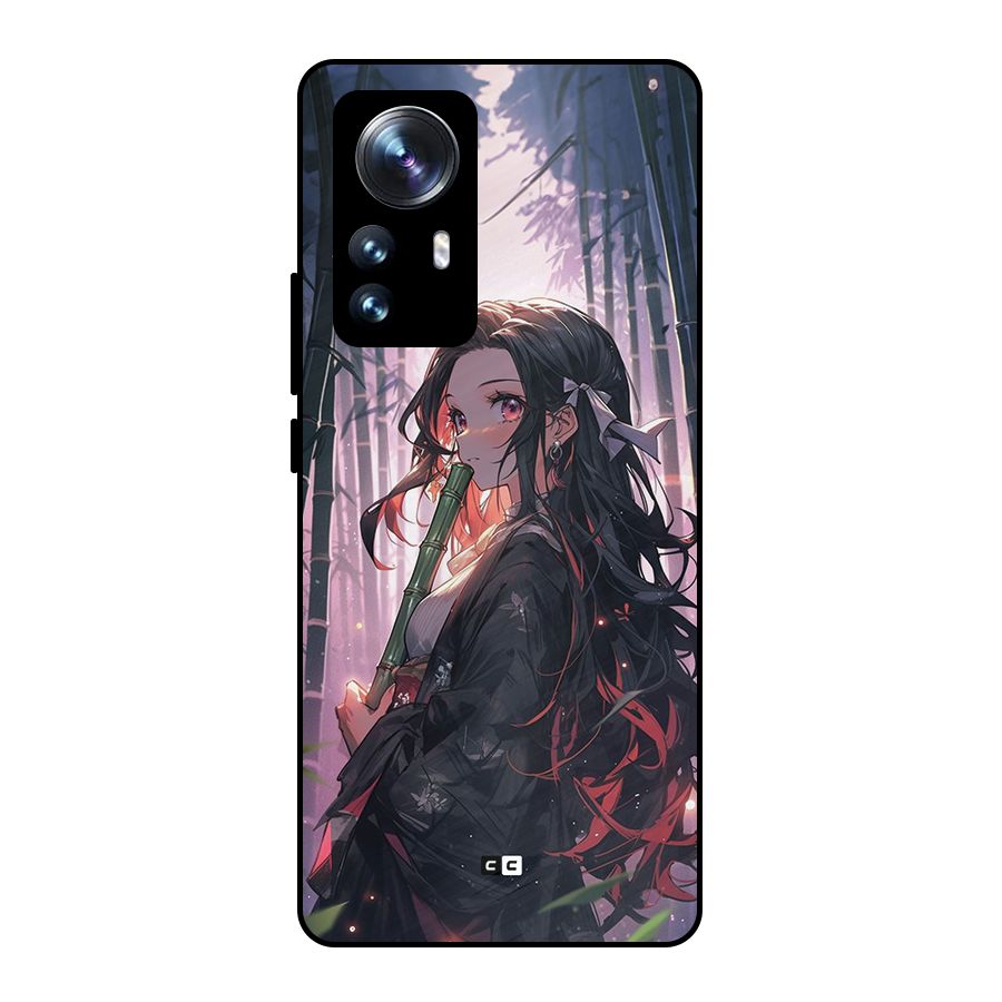 Cute Nezuko Metal Back Case for Xiaomi 12 Pro