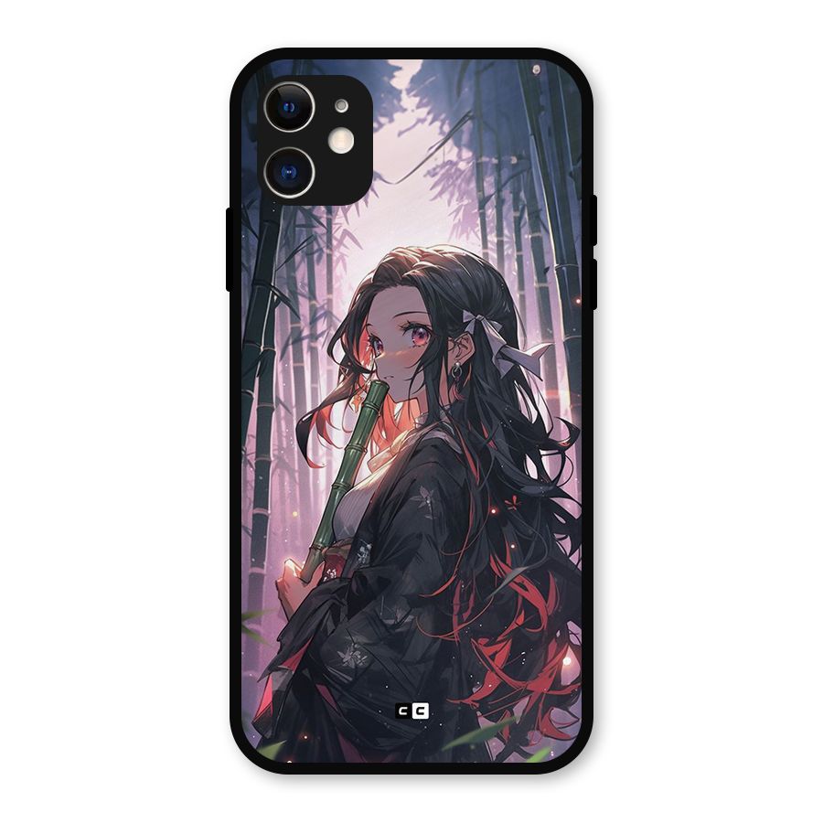 Cute Nezuko Metal Back Case for iPhone 11