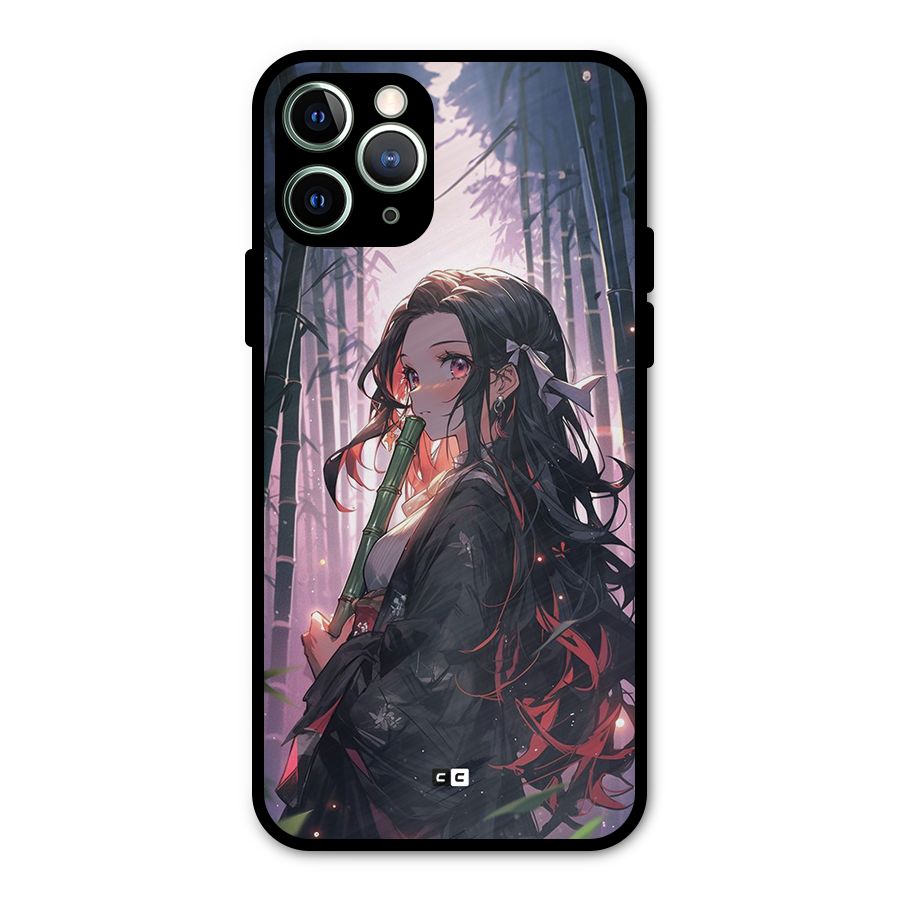 Cute Nezuko Metal Back Case for iPhone 11 Pro Max