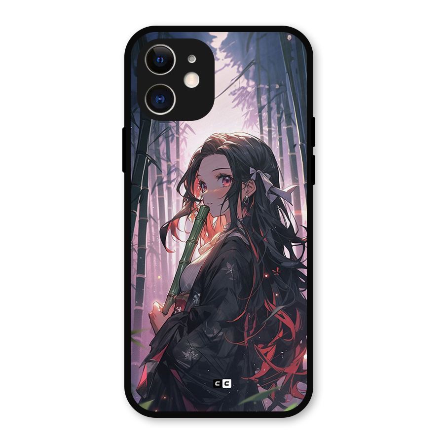 Cute Nezuko Metal Back Case for iPhone 12
