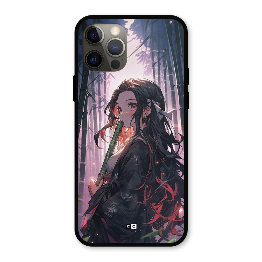Cute Nezuko Metal Back Case for iPhone 12 Pro