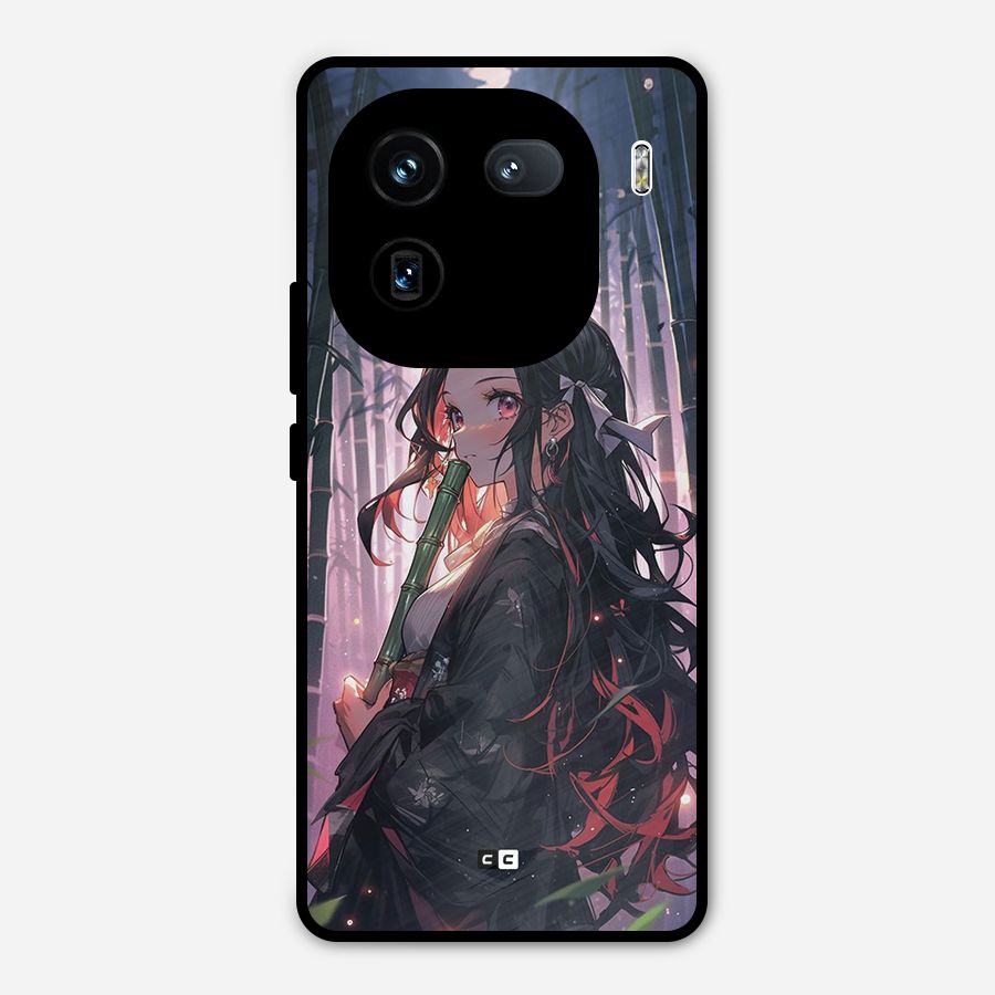 Cute Nezuko Metal Back Case for iQOO 12