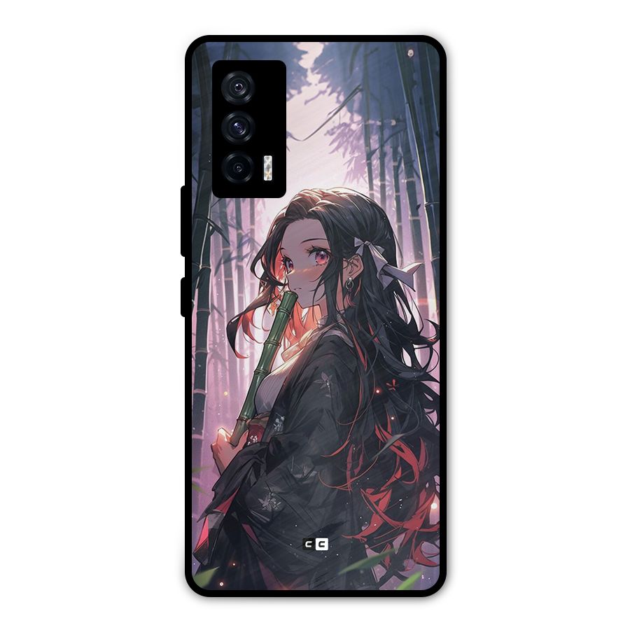 Cute Nezuko Metal Back Case for iQOO 7 5G