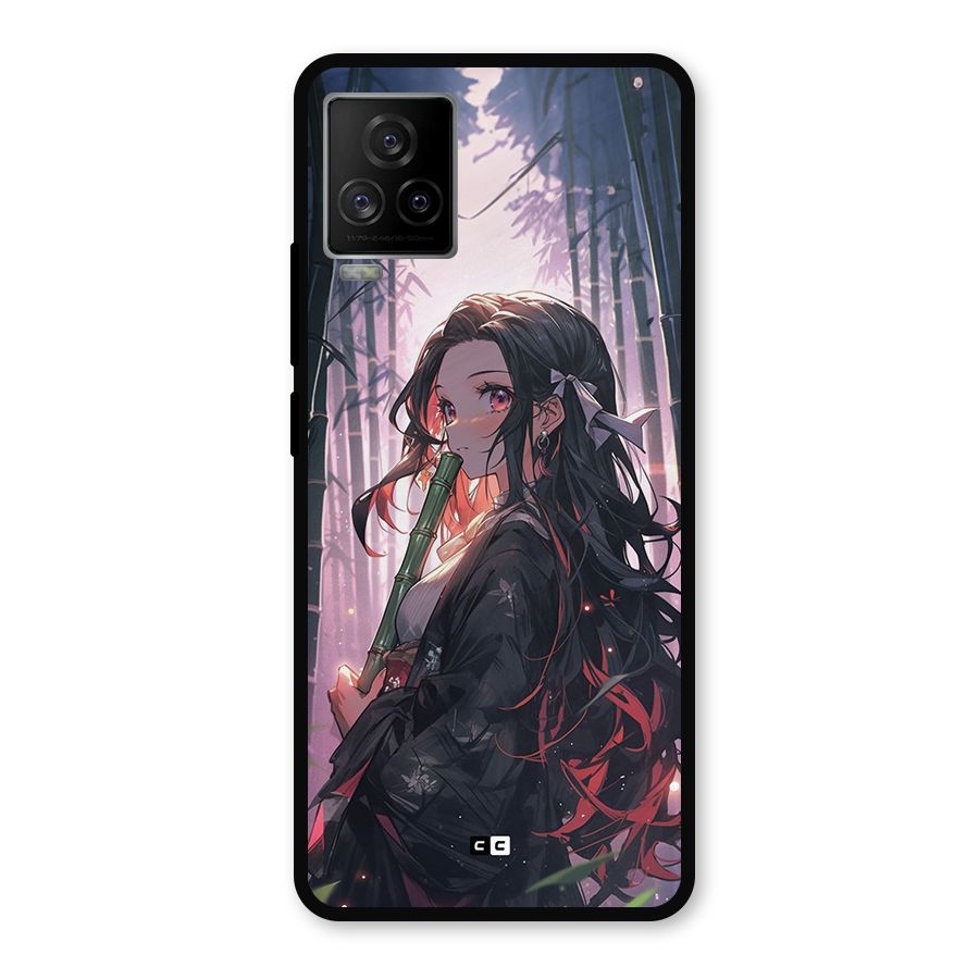 Cute Nezuko Metal Back Case for iQOO 7 Legend 5G