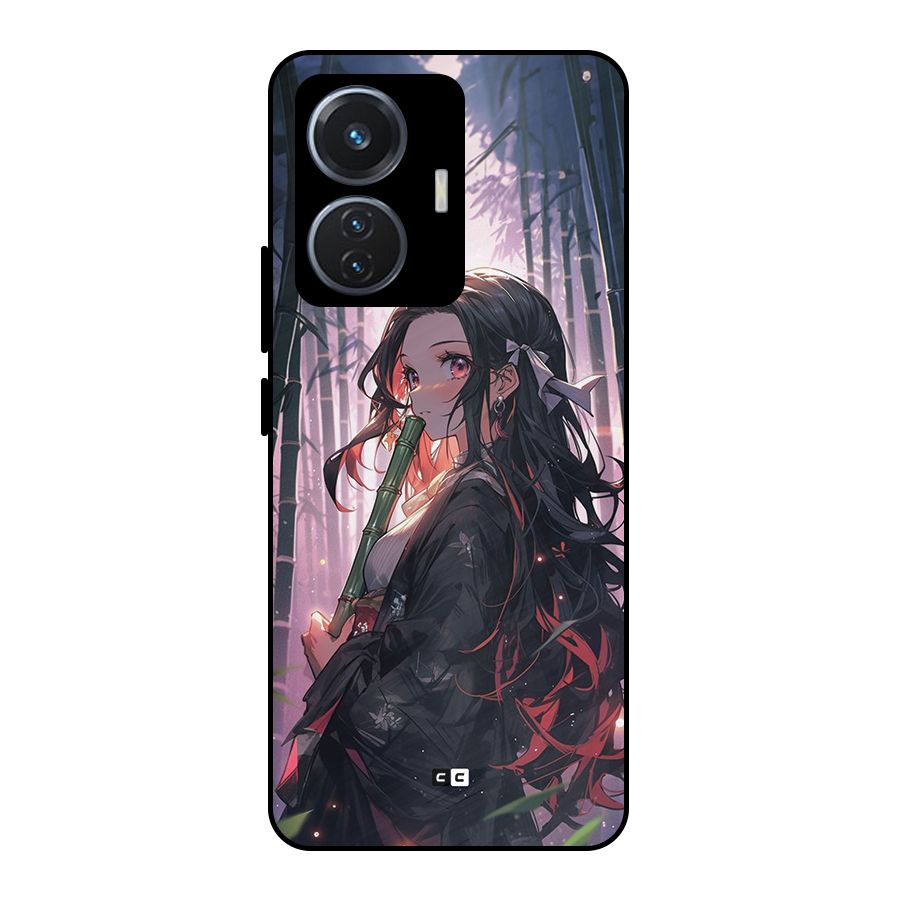 Cute Nezuko Metal Back Case for iQOO Z6 44W