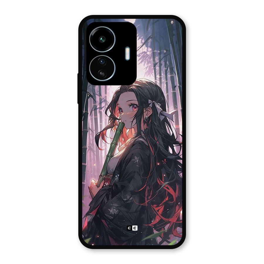 Cute Nezuko Metal Back Case for vivo iQOO Z6 Lite 5G