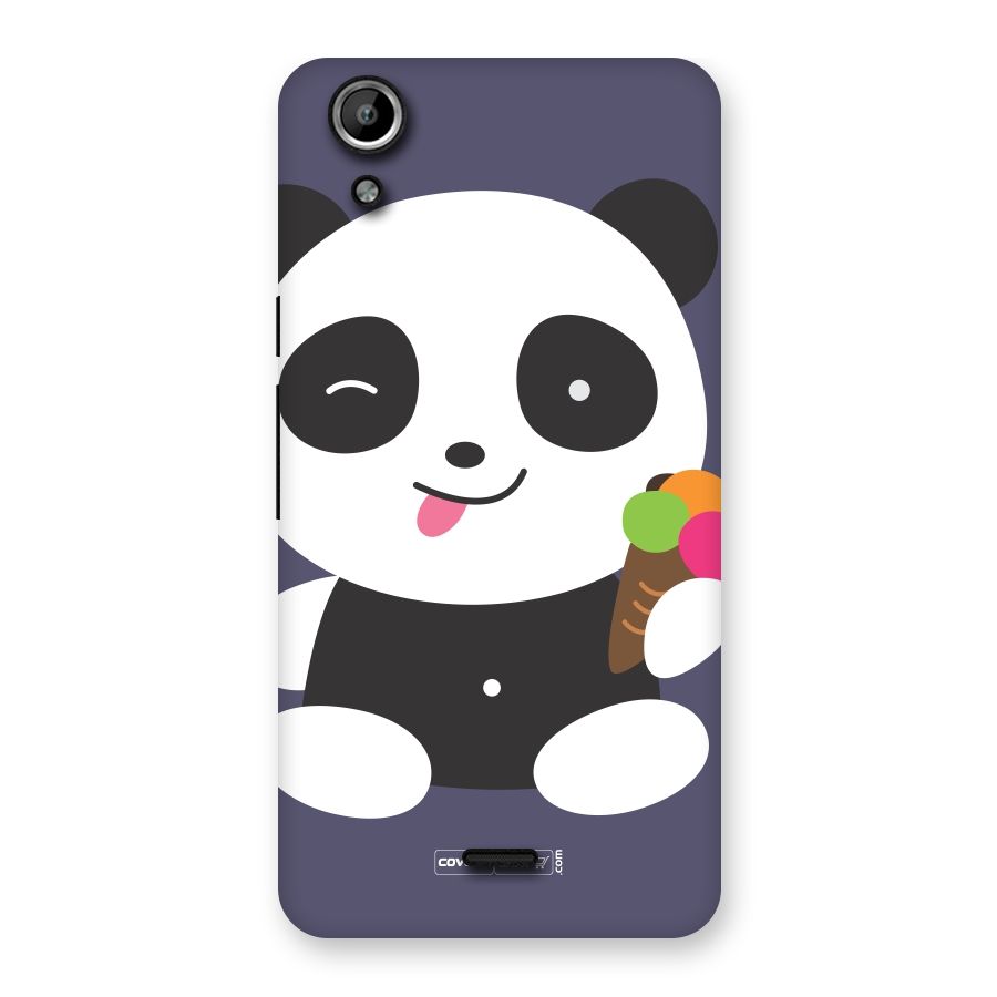 Cute Panda Blue Back Case for Micromax Canvas Selfie Lens Q345