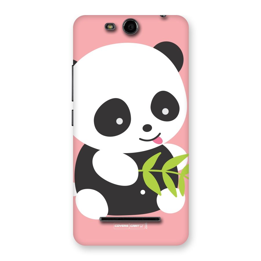 Cute Panda Pink Back Case for Micromax Canvas Juice 3 Q392