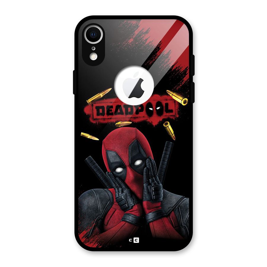 Cute Pool Glass Back Case for iPhone XR Logo Cut