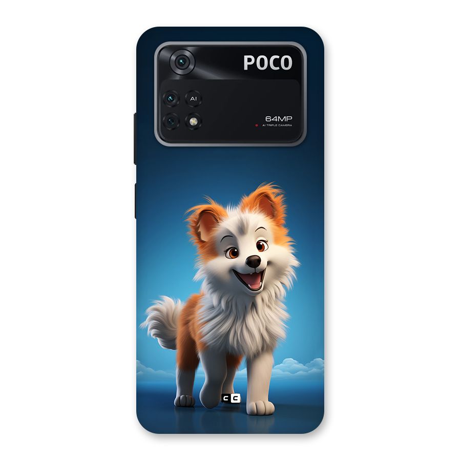 Cute Puppy Walking Back Case for Poco M4 Pro 4G