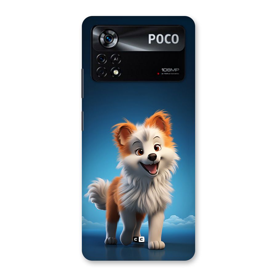 Cute Puppy Walking Back Case for Poco X4 Pro 5G