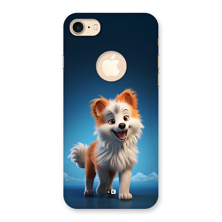 Cute Puppy Walking Back Case for iPhone 7 Logo Cut