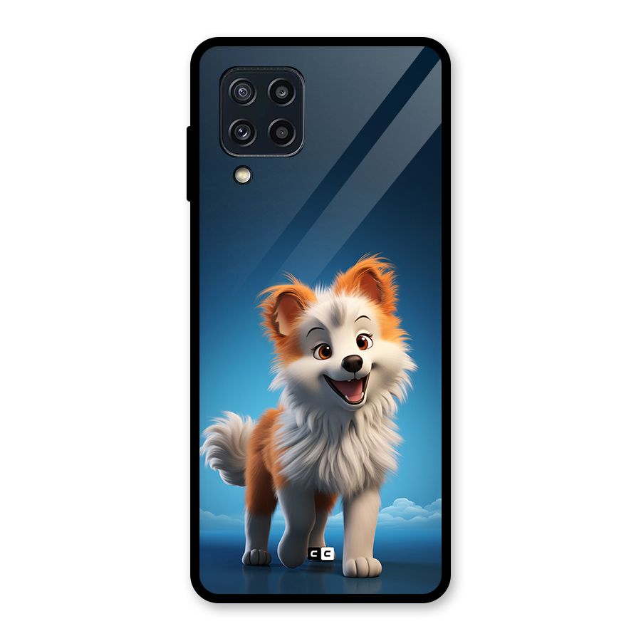 Cute Puppy Walking Glass Back Case for Galaxy M32