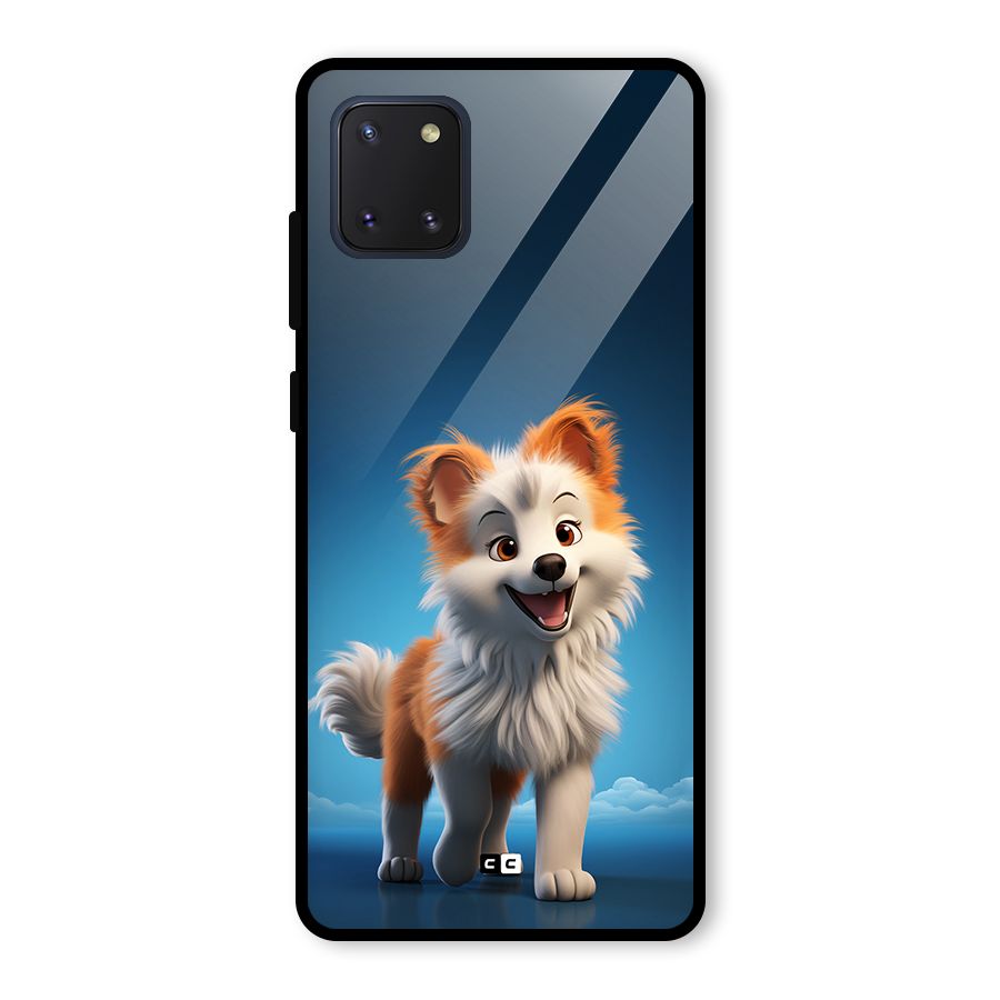 Cute Puppy Walking Glass Back Case for Galaxy Note 10 Lite