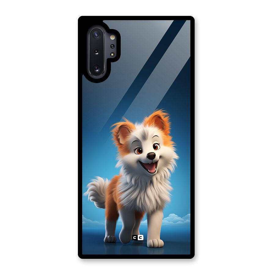 Cute Puppy Walking Glass Back Case for Galaxy Note 10 Plus
