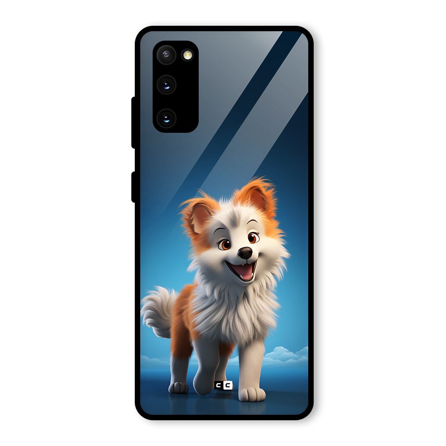 Cute Puppy Walking Glass Back Case for Galaxy S20 FE 5G