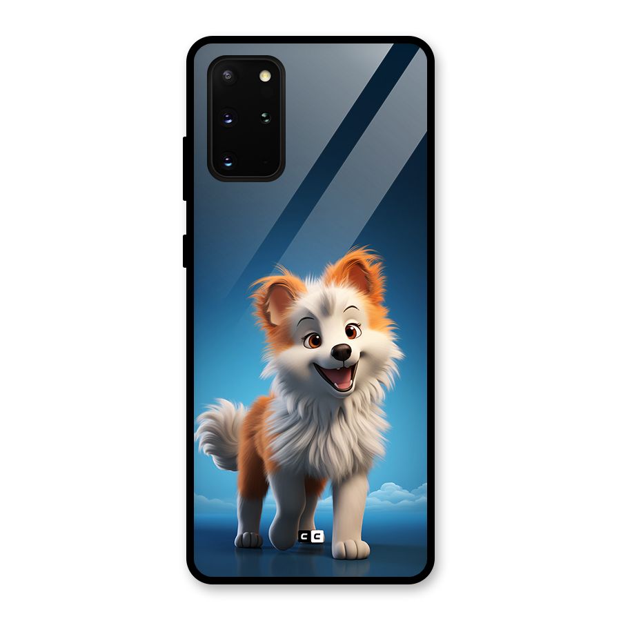 Cute Puppy Walking Glass Back Case for Galaxy S20 Plus