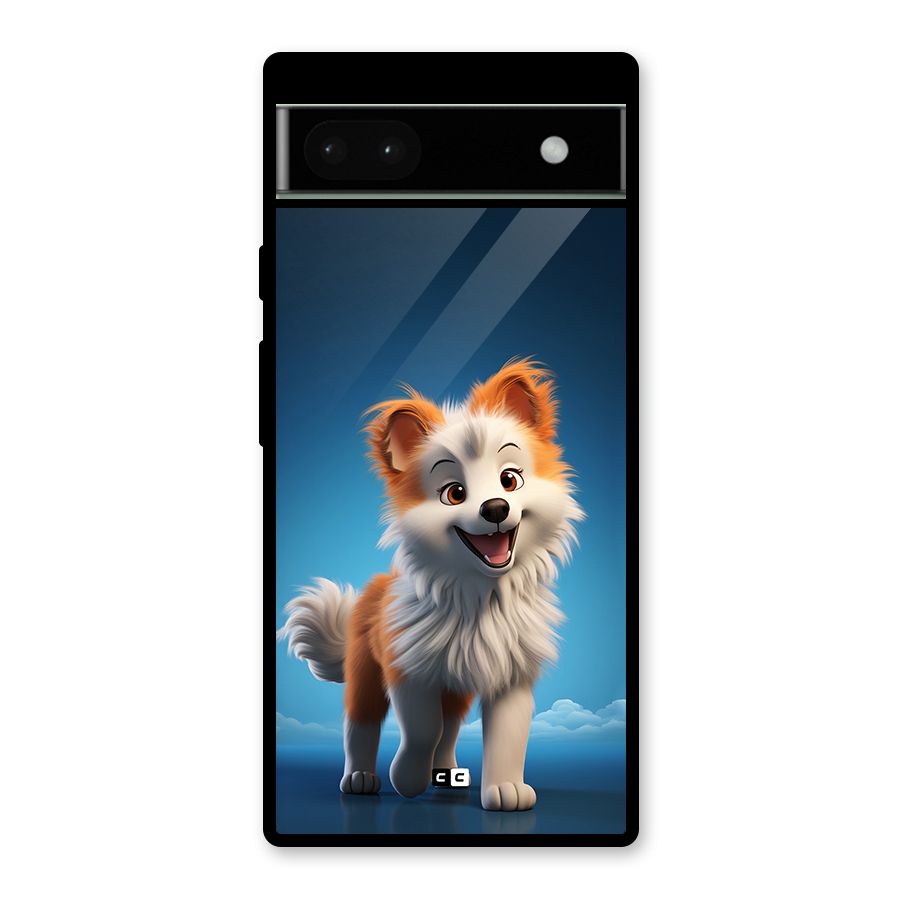 Cute Puppy Walking Glass Back Case for Google Pixel 6a