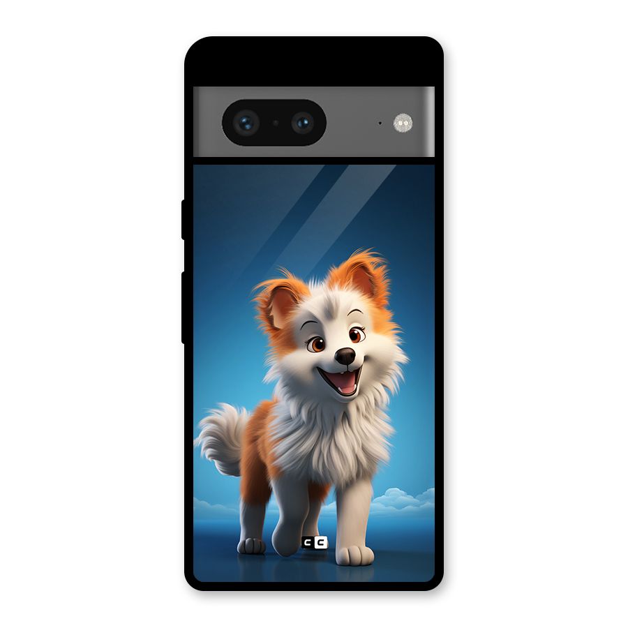 Cute Puppy Walking Glass Back Case for Google Pixel 7