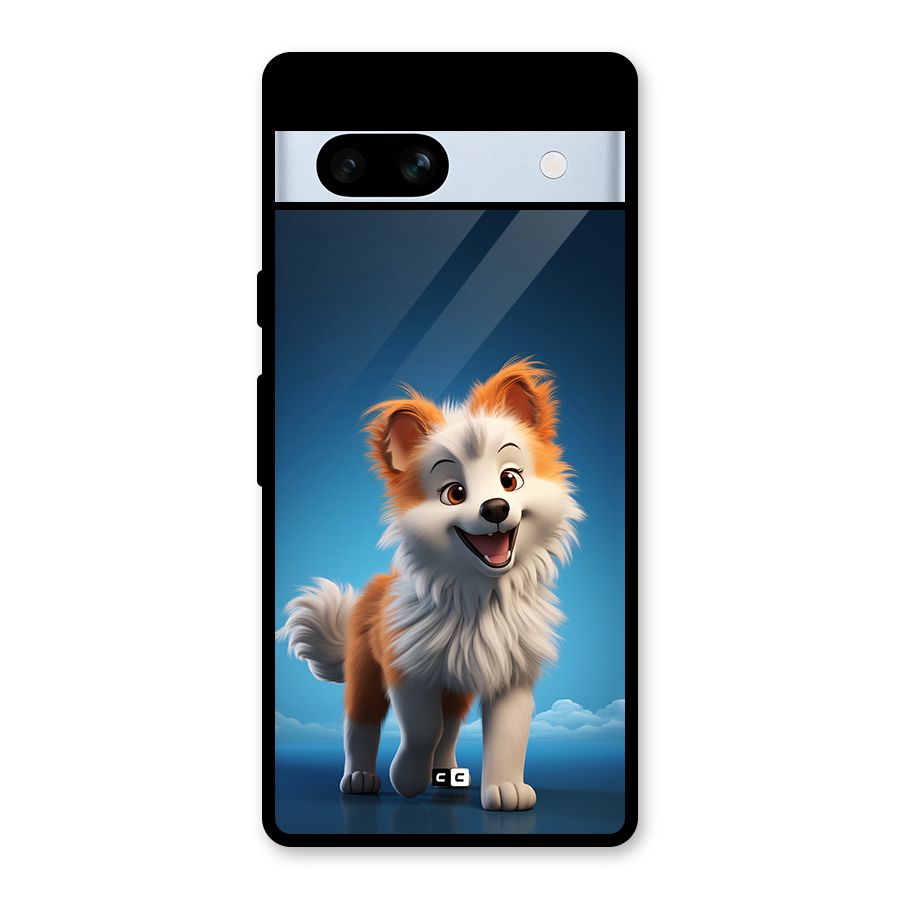 Cute Puppy Walking Glass Back Case for Google Pixel 7a