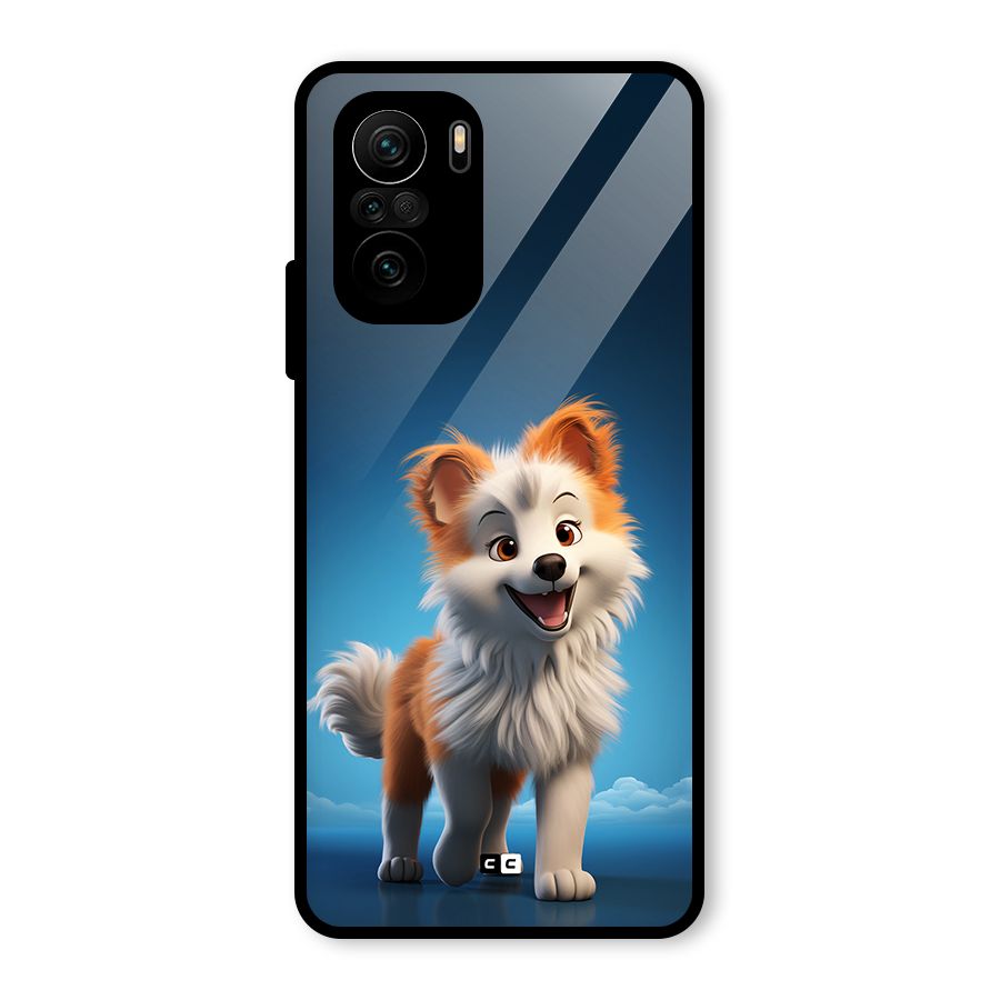 Cute Puppy Walking Glass Back Case for Mi 11X Pro